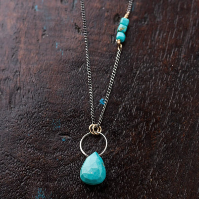 Turquoise Gemstone Drop Necklace