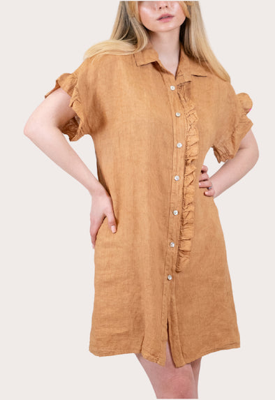Cinnamon Linen Dress