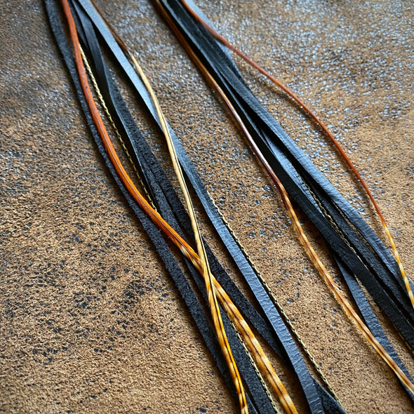 Leather & Feather Long Ear in Ginger/Black