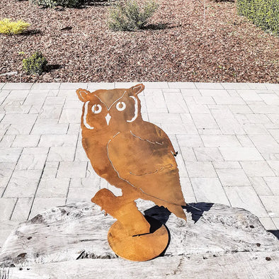 Screech Owl on Base Garden Art