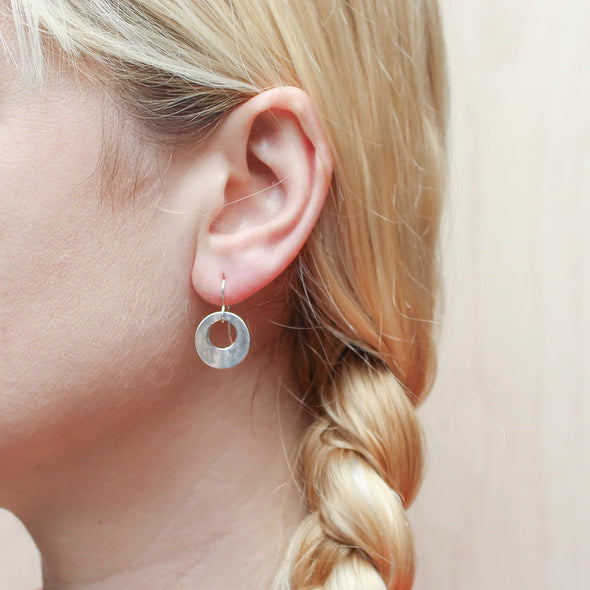 Small Back to Back Cutout Discs Wire Earrings
