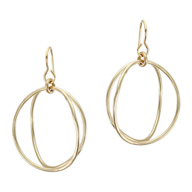 Hammered Concave Rings Wire Earrings