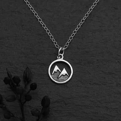 18 Inch Snow Capped Mountain Necklace in SIlver