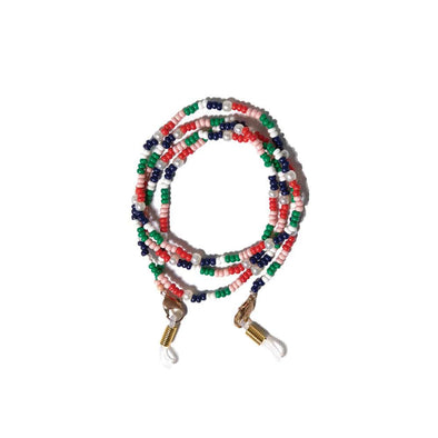 Polly Small Color Blocks With Pearls Beaded Eyeglass Chain St. Tropez