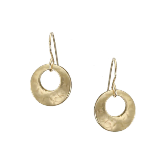 Small Back To Back Cutout Discs Wire Earrings