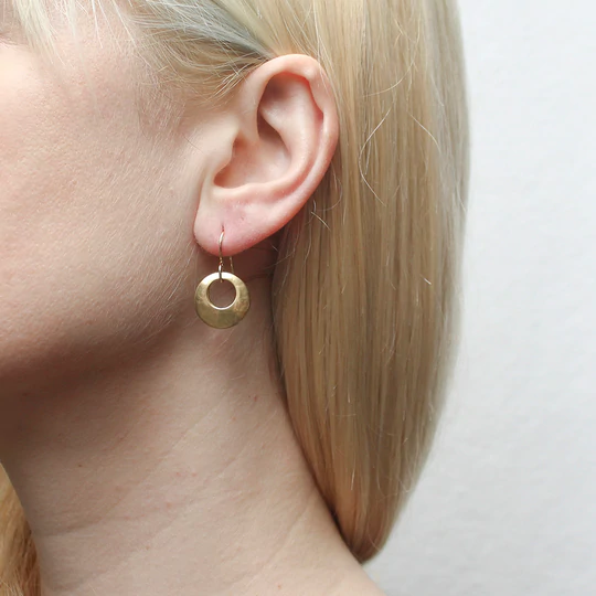 Small Back To Back Cutout Discs Wire Earrings