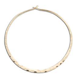 Gold-Filled Hammered Round Hoop Earrings - 48mm