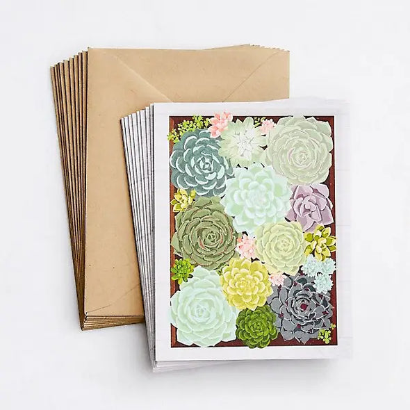 Succulent Stationery Set of 10