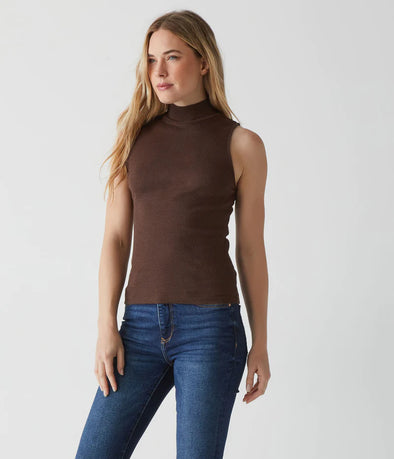 Lino Mock Neck Tank in Java