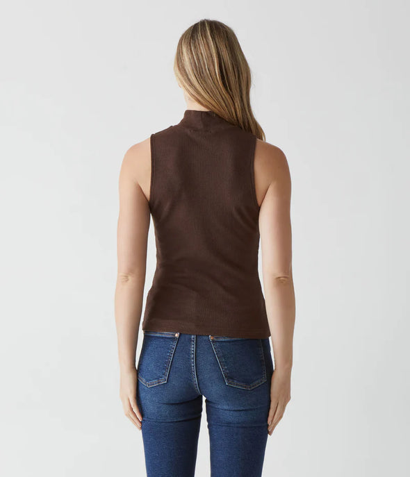 Lino Mock Neck Tank in Java