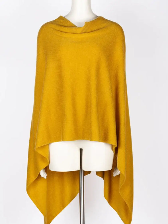 Cashmere Poncho in Lotta Yellow