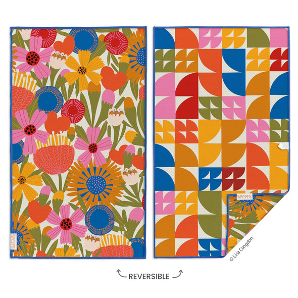Jolies Fleurs Reversible Microfiber Kitchen Towel