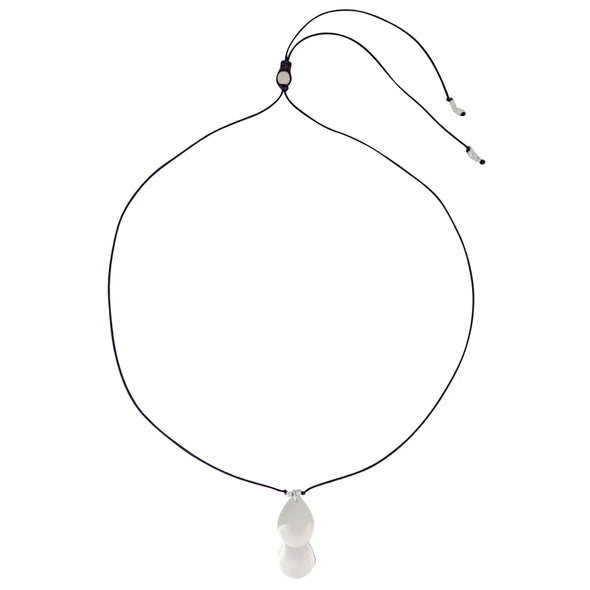 Pool Drop Necklace in Silver/Espresso