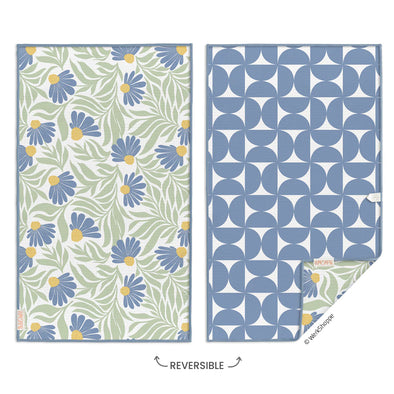 Blue Coneflower Reversible Microfiber Towel