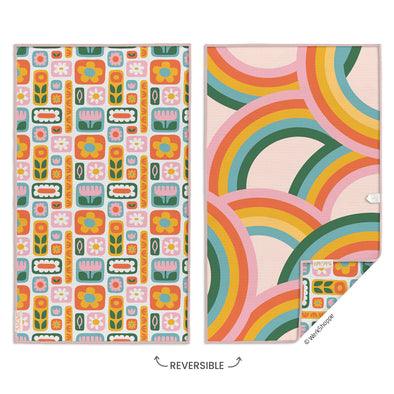 Daisies & Rainbows Reversible Microfiber Towel