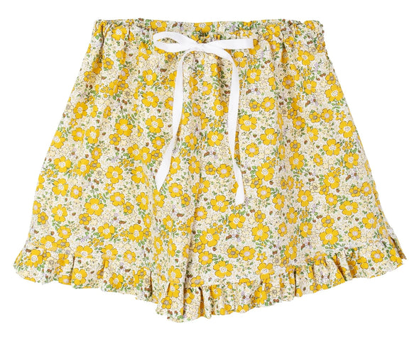 Charlotte Ruffle Lounge Shorts in Daisy