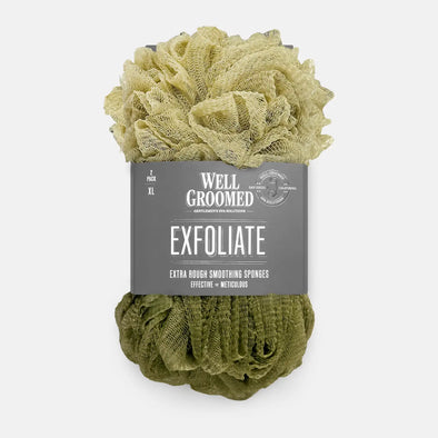 Well Groomed Extra Rough Smoothing Sponges - Two Pack in Light Army & Olive Green