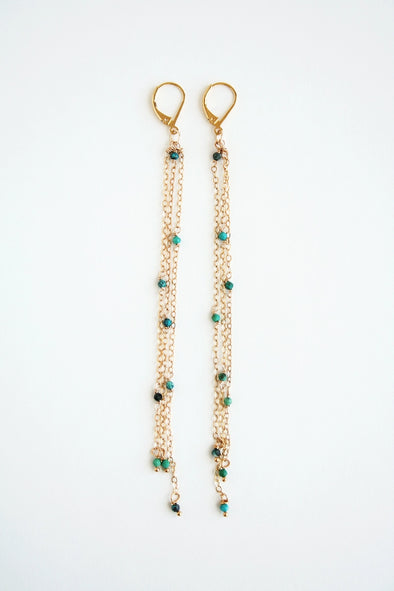 Turquoise Shoulder Duster Earrings