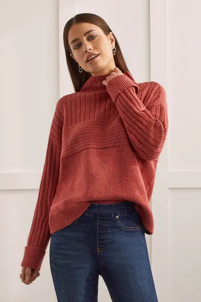 Funnel Neck Sweater in Chili Red