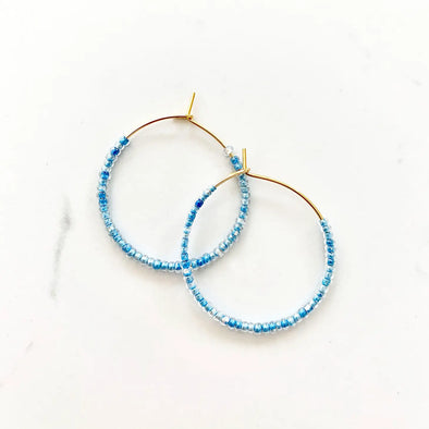 Blue Hoop Earrings