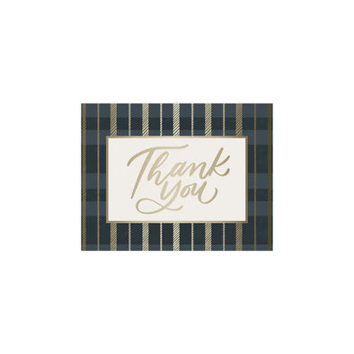 December Meadow Plaid Thank You Boxed Set of 20