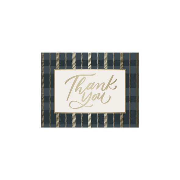 December Meadow Plaid Thank You Boxed Set of 20