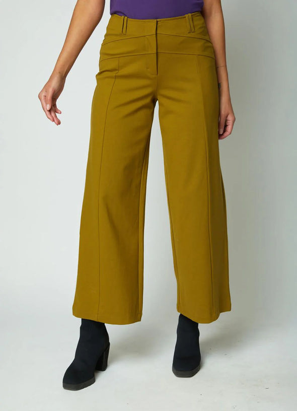 Ponte Wide Leg Pant in Nutria