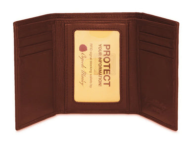 RFID Double ID Trifold in Brandy