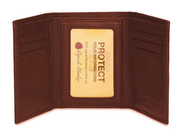 RFID Double ID Trifold in Brandy
