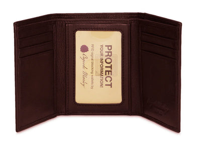 RFID Double ID Trifold in Espresso