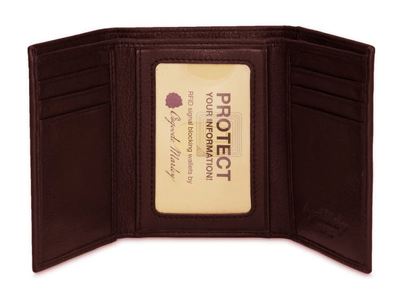 RFID Double ID Trifold in Espresso