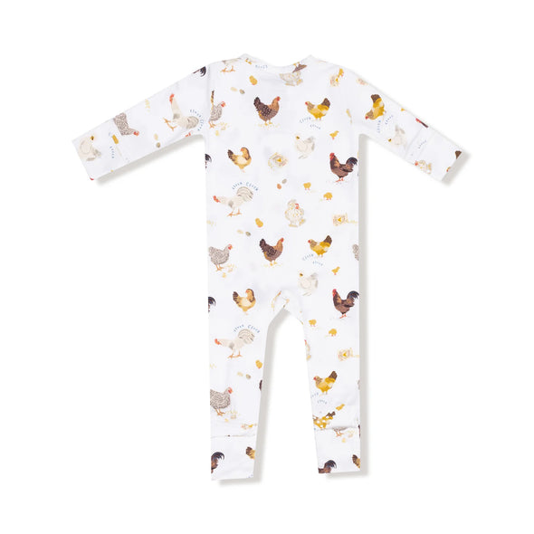 Chickens Zipper Romper