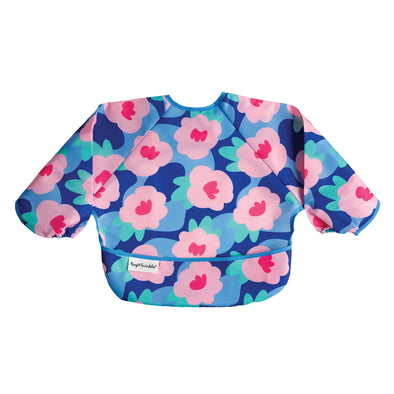 Mess-Proof Full Sleeve Bibs in Floral Blue
