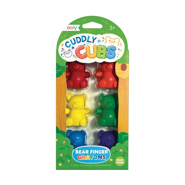 Cuddly Cubs Bear Finger Crayons - Set of 6