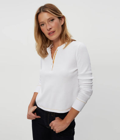 Lina Thermal Henley White Tee