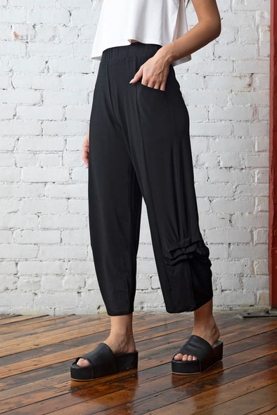 Side Pleat Pants in Black