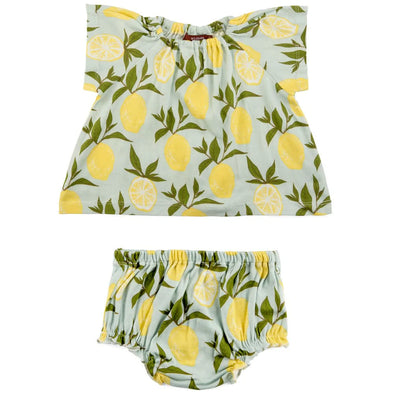 Lemon Organic Cotton Dress & Bloomer Set