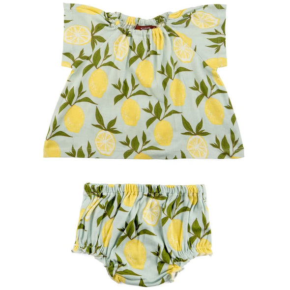 Lemon Organic Cotton Dress & Bloomer Set