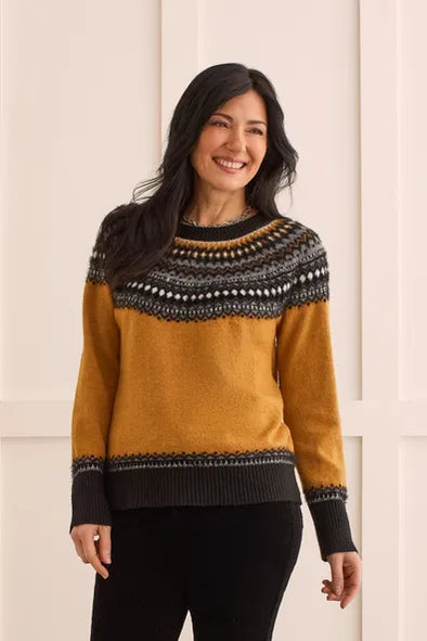 Intarsia Sweater in Marigold