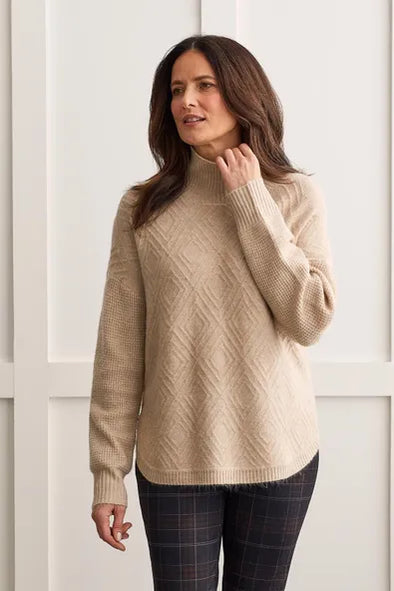Mock Neck Sweater in Oatmeal