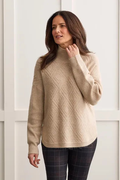 Mock Neck Sweater in Oatmeal