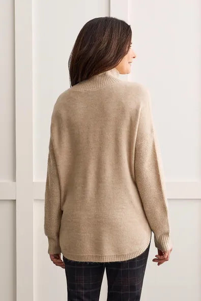 Mock Neck Sweater in Oatmeal