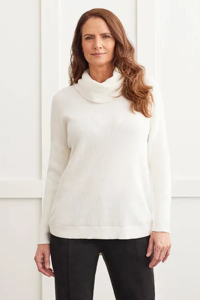 Cowl Neck Sweater in Cream
