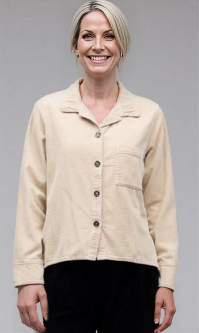 Corduroy Cropped Jacket in Moonbeam