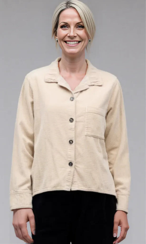 Corduroy Cropped Jacket in Moonbeam