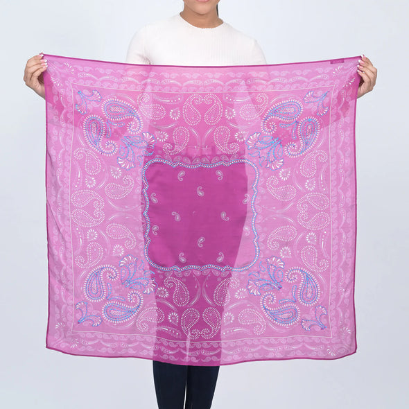 Eternal Essence Paisley Scarf in Raspberry