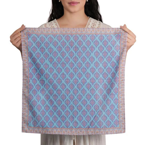 Ornate Pattern Bandana in Coastal Blue