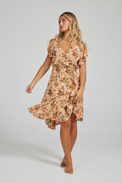 Tarot Wrap Dress in Goa Sunset