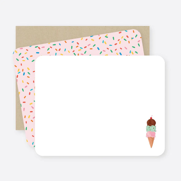 Ice Cream Flat Notecards Set of 8
