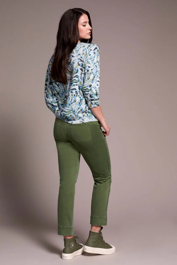 Soft Yarn 3/4 Sleeve Sweater in Mistblue